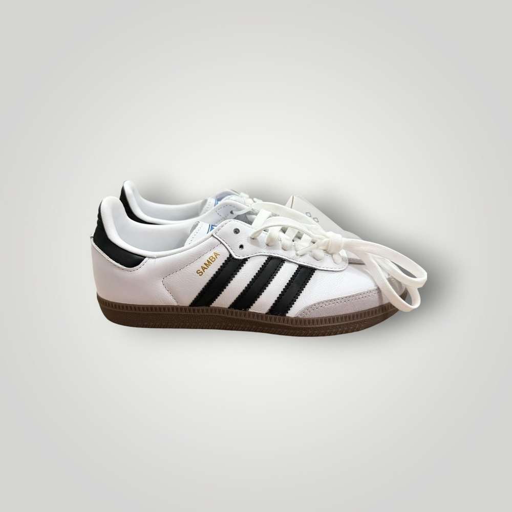 Adidas Samba OG Sneaker Women 5 (fits 6) White Leather Gum Sole Streetwear Retro - Picture 5 of 9
